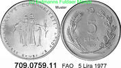 Türkei 5 Lira *434 KM911 FAO Familienplanung .709.0759.11 -
