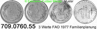 Türkei 2 1/2 Lira, 5 Lira, 50 Lira KMS drei Werte Familienplanung . 709.0760.55 -