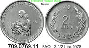 Türkei 2 1/2 Lira *430 KM915 FAO stillende Mutter . 709.0769.11 -