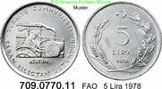 Türkei 5 Lira *423 KM916 FAO Traktor/Ähren . 709.0770.11 -