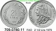 Türkei 2 1/2 Lira *441 KM927 FAO anatolische Braut . 709.0780.11 -