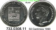 Venezuela 50 Centimos *51.2a2 KM41a . 733.0308.11 -