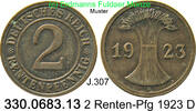 Germany Deutschland 2 Rentenpfennig J.307 . 330.0683.13 -