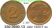 Germany Weimarer Republik 2 Rentenpfennig J.307 . 330.0690.13 -