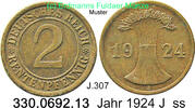 Germany Weimerer Rep. 2 Rentenpfennig J.307 . 330.0692.13 -
