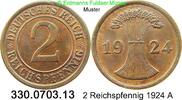 Weimarer Republik 2 Reichspfennig J.314 Ähren . 330.0703.13 -