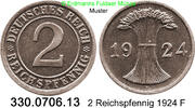 Weimarer Republik 2 Reichspfennig J.314 Ähren . 330.0706.13 -