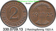 Weimarer Republik 2 Reichspfennig J.314 Ähren . 330.0709.13 -