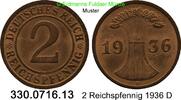 Germany Deutschland 2 Reichspfennig J.314 Ähren . 330.0716.13 -