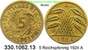Weimarer Republik 5 Reichspfennig J.316 . 330.1062.13 -