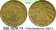 Weimarer Republik 5 Reichspfennig J.316 . 330.1079.13 -