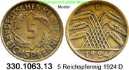 Weimarer Republik 5 Reichspfennig J.316 . 330.1063.13 -