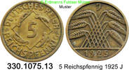 Weimarer Republik 5 Reichspfennig J.316 . 330.1075.13 -