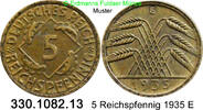 Weimarer Republik 5 Reichspfennig J.316 . 330.1082.13 -