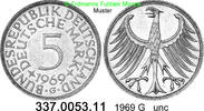 Germany Deutschland 5 DM J.387 Kursmünze Silber . 337.0053.11 -