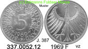 Germany Deutschland 5 DM J. 387 Kursmünze Silber . 337.0052.12 -