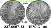 Germany Deutschland 5 DM J. 387 Kursmünze Silber . 337.0057.13 -
