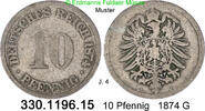 Deutschland Kaiserreich 10 Pfennig J.4 kleiner Adler . 330.1196.15 -