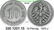 Deutschland Kaiserreich 10 Pfennig J. 4 . 330.1207.15 -