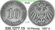Deutschland Kaiserreich 10 Pfennig J. 13 . 330.1277.13 -