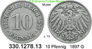 Deutschland Kaiserreich 10 Pfennig J. 13 . 330.1278.13 -