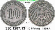 Deutschland Kaiserreich 10 Pfennig J. 13 . 330.1287.13 -
