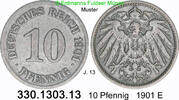 Deutschland Kaiserreich 10 Pfennig . . J.13 . 330.1303.13 -