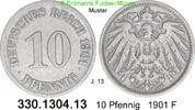 Deutschland Kaiserreich 10 Pfennig . . J.13 . 330.1304.13 -