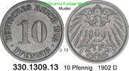Deutschland Kaiserreich 10 Pfennig . . J.13 . 330.1309.13 -