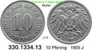 Deutschland Kaiserreich 10 Pfennig . . J.13 . . 330.1334.13 -
