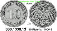 Deutschland Kaiserreich 10 Pfennig . . J.13 . . 330.1338.13 -
