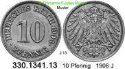 Deutschland Kaiserreich 10 Pfennig . . J.13 . . 330.1341.13 -