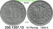 Deutschland Kaiserreich 10 Pfennig . . J.13 . . 330.1357.13 -