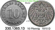 Deutschland Kaiserreich 10 Pfennig . . J.13 . . 330.1365.13 -
