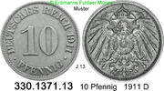 Deutschland Kaiserreich 10 Pfennig . . J.13 . . 330.1371.13 -