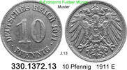 Deutschland Kaiserreich 10 Pfennig . . J.13 . . 330.1372.13 -