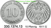 Deutschland Kaiserreich 10 Pfennig . . J.13 . . 330.1374.13 -