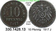 Deutschland Kaiserreich 10 Pfennig . . J.298 . Eisen . . 330.1428.13 -