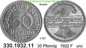 Deutschland Weimarer Republik 50 Pfennig . . J.301 . . 330.1932.11 -