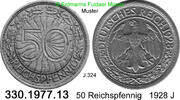 Deutschland Weimarer Republik 50 Reichspfennig . . J.324 . . 330.1977.13 -