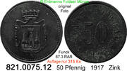 Deutschland Burgau Notgeld 50 Pfennig Funck 67.3 RAR Auflage nur 315 . 821.0075.12 -