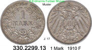 Deutschland Kaiserreich 1 Mark großer Adler J.17 . 330.2299.13 -
