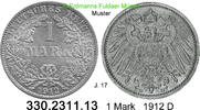 Deutschland Kaiserreich 1 Mark großer Adler J.17 . 330.2311.13 -