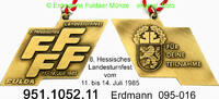 Fulda Hessen Sport Medaille Erdmann 095-016 . 951.1052.11 -