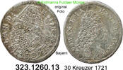 Altdeutschland Bayern 30 Kreuzer Bayern Maximilian II. Emanuel . 323.1260.13 -