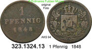 Altdeutschland Bayern 1 Pfennig AKS 94 . 323.1324.13 -