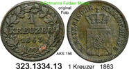 Altdeutschland Bayern 1 Kreuzer AKS 156 . 323.1334.13 -