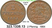 Altdeutschland Bayern 2 Pfennig AKS 159 . 323.1338.13 -
