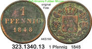 Altdeutschland Bayern 1 Pfennig AKS 160 . 323.1340.13 -