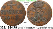 Altdeutschland Berg 1/2 Stüber AKS7 Maximilian Joseph 1799-1806 . 323.1354.79 -